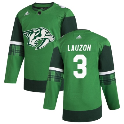 Men's Jeremy Lauzon Nashville Predators Adidas 2020 St. Patrick's Day Jersey - Authentic Green