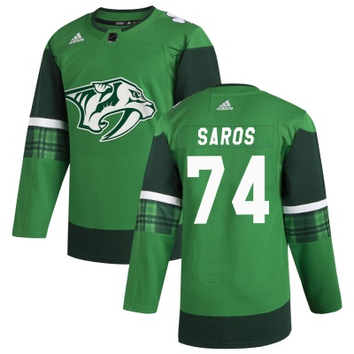 Men's Juuse Saros Nashville Predators Adidas 2020 St. Patrick's Day Jersey - Authentic Green