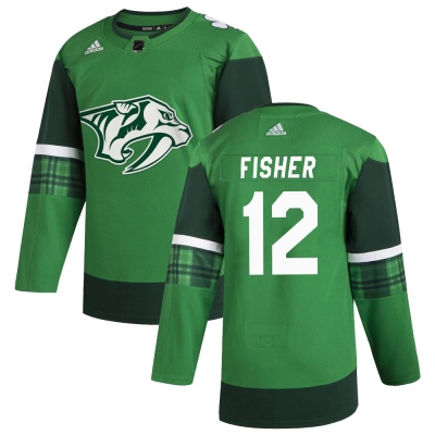 Men's Mike Fisher Nashville Predators Adidas 2020 St. Patrick's Day Jersey - Authentic Green