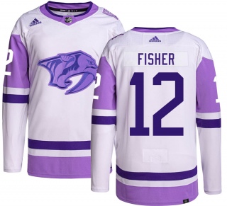 Men's Mike Fisher Nashville Predators Adidas Hockey Fights Cancer Jersey - Authentic