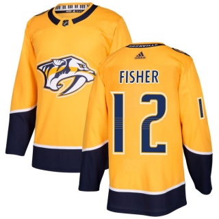 Men's Mike Fisher Nashville Predators Adidas Jersey - Authentic Gold