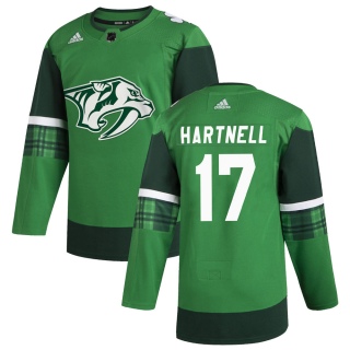 Men's Scott Hartnell Nashville Predators Adidas 2020 St. Patrick's Day Jersey - Authentic Green