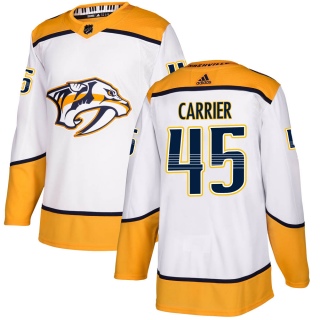 Youth Alexandre Carrier Nashville Predators Adidas Away Jersey - Authentic White