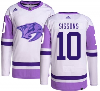 Youth Colton Sissons Nashville Predators Adidas Hockey Fights Cancer Jersey - Authentic