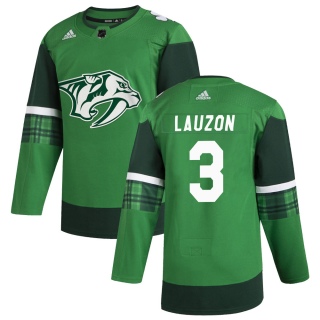 Youth Jeremy Lauzon Nashville Predators Adidas 2020 St. Patrick's Day Jersey - Authentic Green